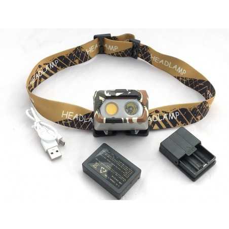 Lampe Frontale 110lm USB et Pile